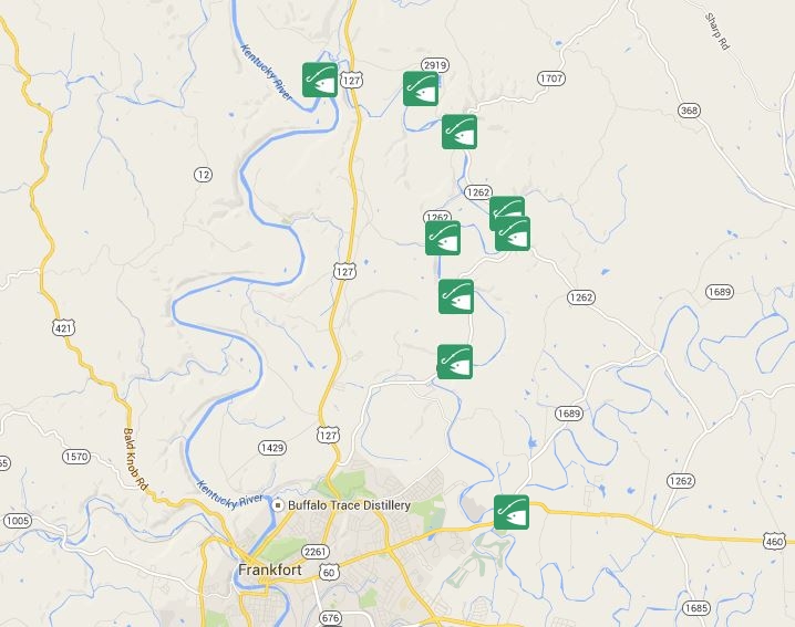 Kentucky Department of Fish & Wildlife Elkhorn Creek Access Map
