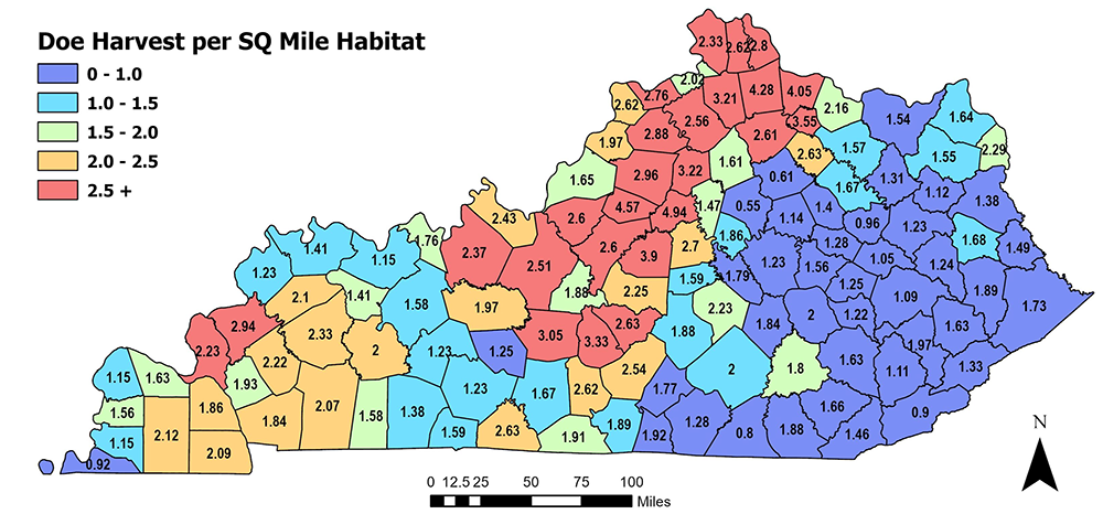 2025-26 Doe Harvest by Square Mile
