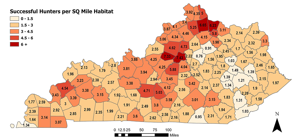 2025-26 Successful Kentucky Hunters by Square Mile