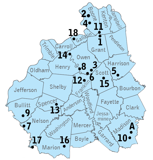 Bluegrass Region Public Lands Map