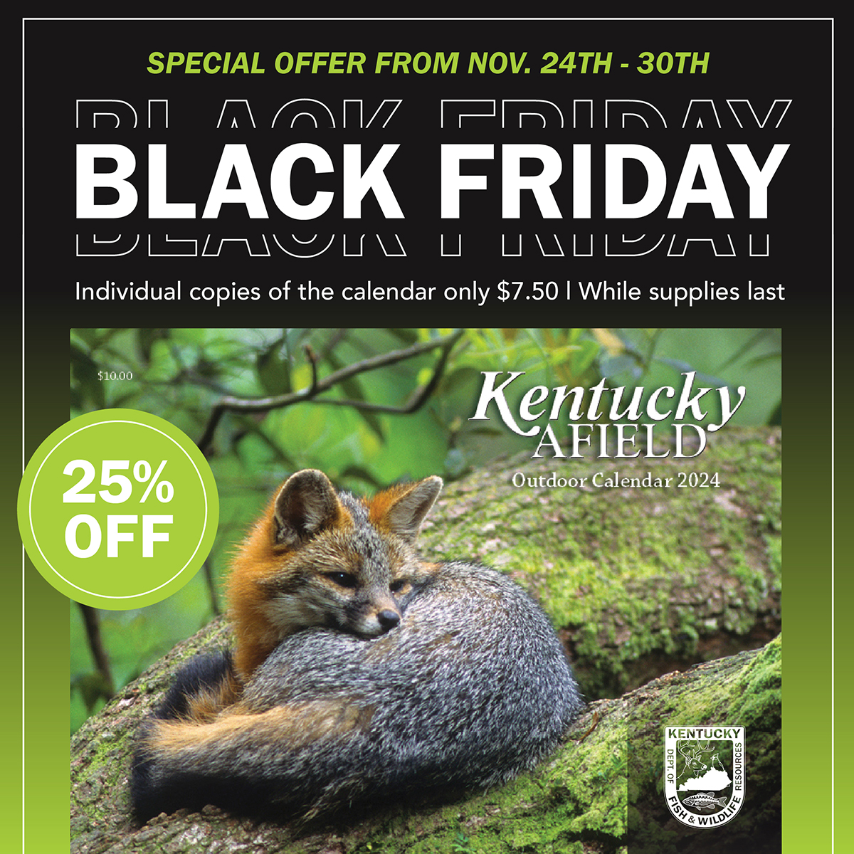 Kentucky Afield Outdoor Calendar Black Friday promo