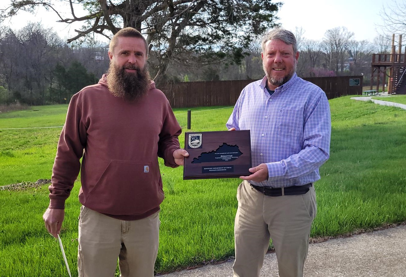 Pictured left to right Richard Cook and Engineering, Infrastructure and Technology Division Acting Director Kevin Rexroat.