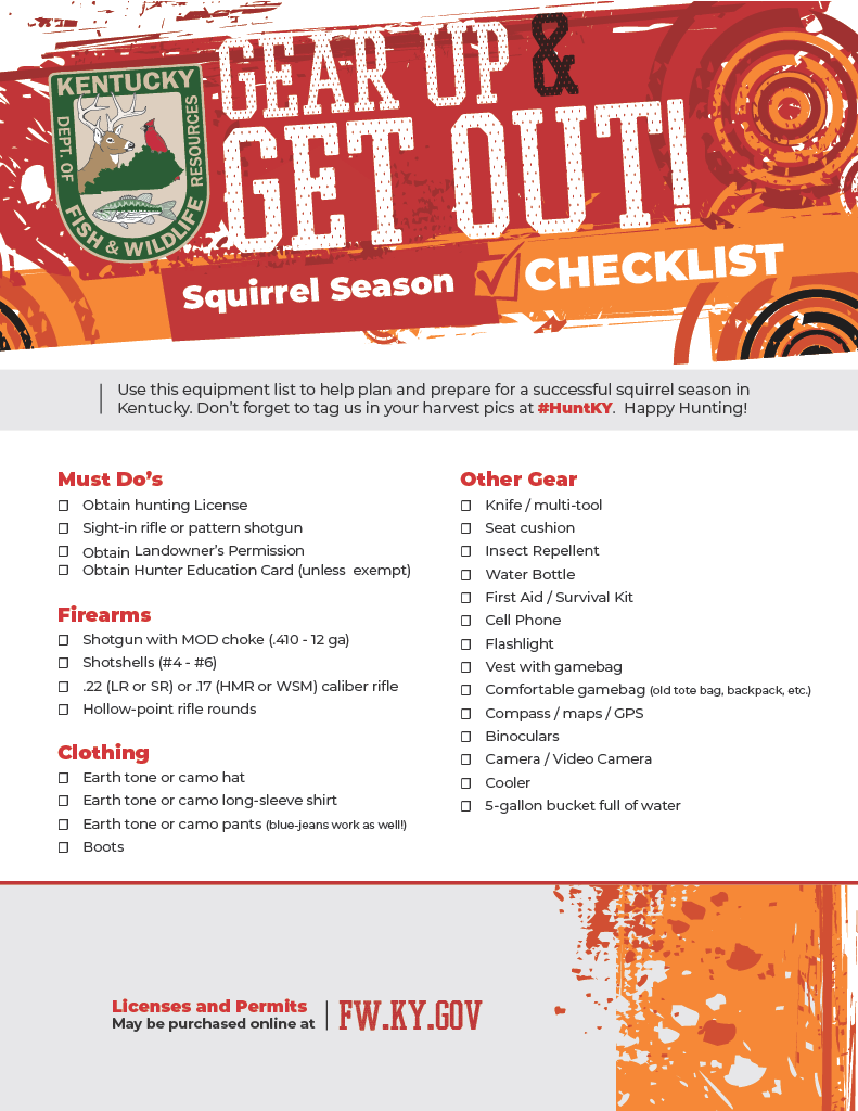 Squirrel Season Gear Up List