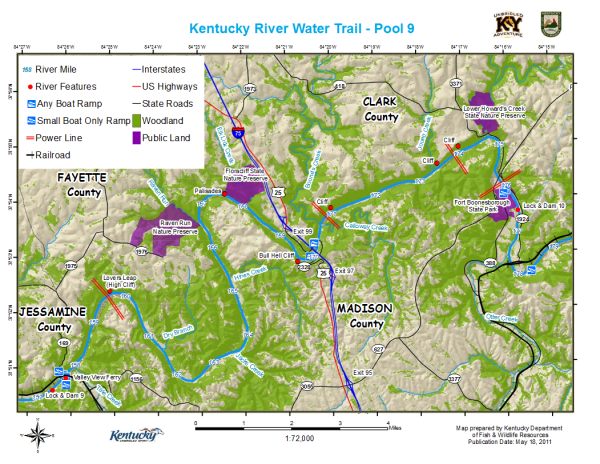 Kentucky River, Pool 9 Map